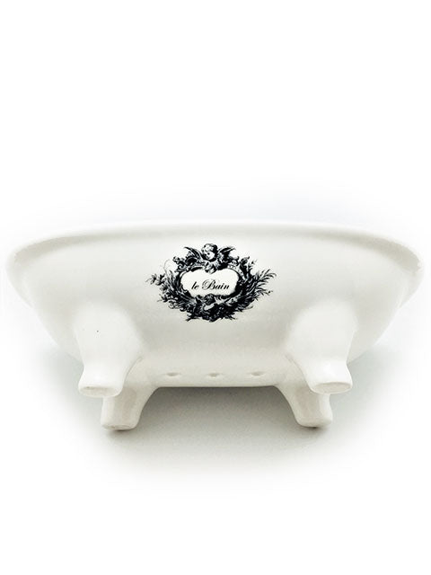 Soap Dish - Ceramic Vintage Tub - Sponge Spirit