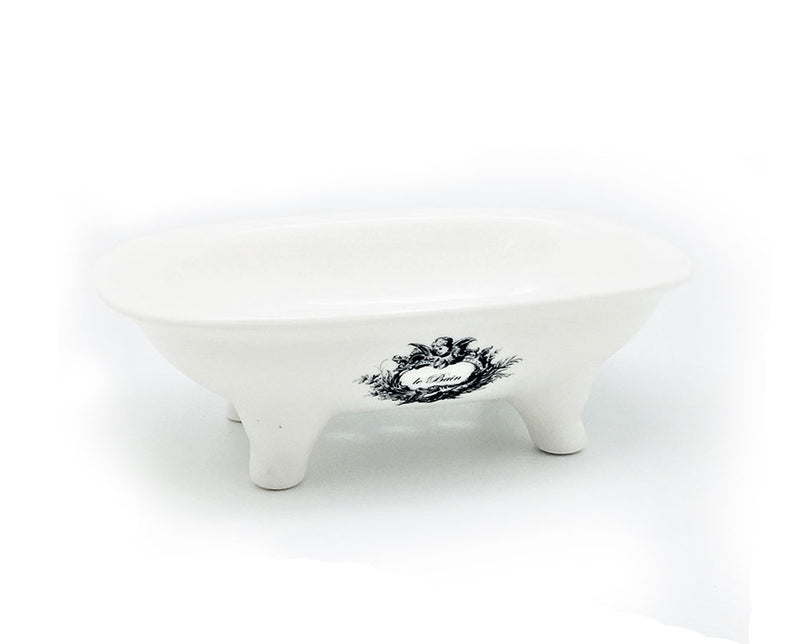 Soap Dish - Ceramic Vintage Tub - Sponge Spirit